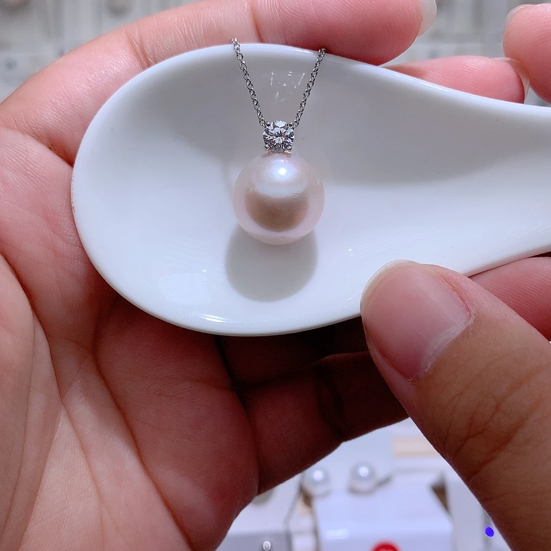 吊坠(赠链)银S925镶嵌淡水珍珠CC13.9mm