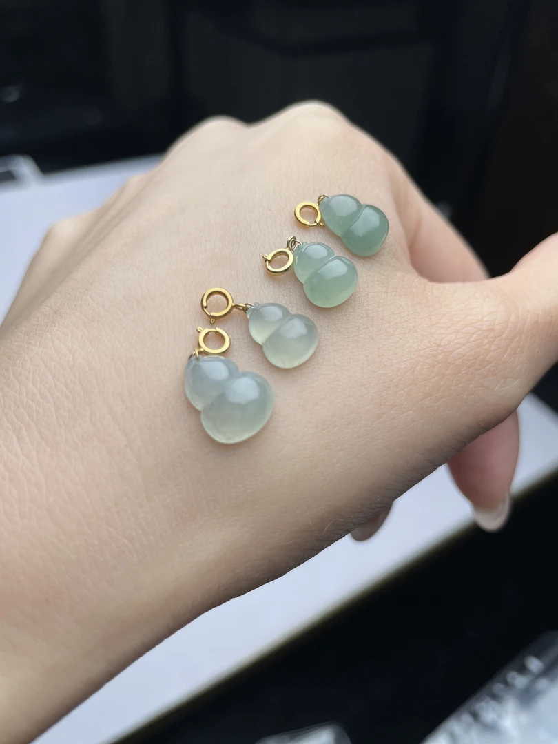 【公子优选】翡翠葫芦18K金扣（多样性发其一）1137-22247