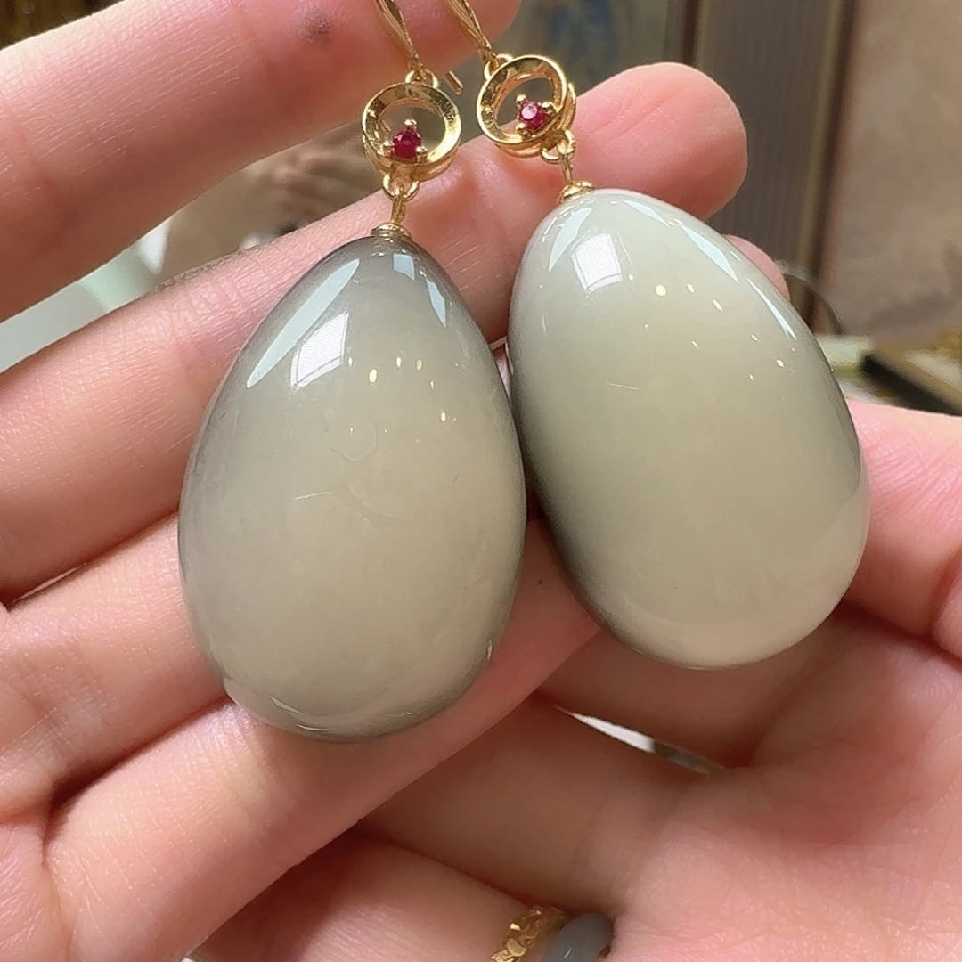 琥珀未镶嵌颈饰耳坠