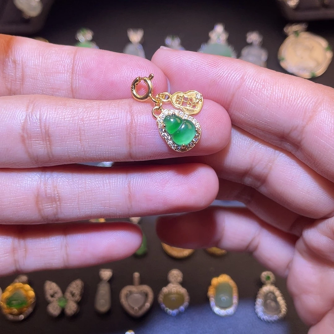 翡翠银S925镶嵌吊坠(不含链)