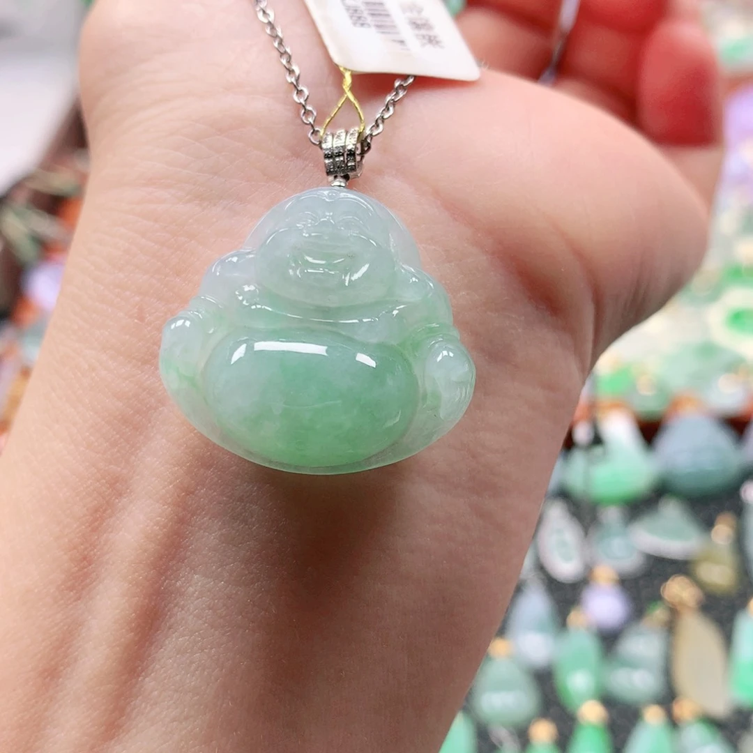 吊坠(不含链)18K金镶嵌翡翠