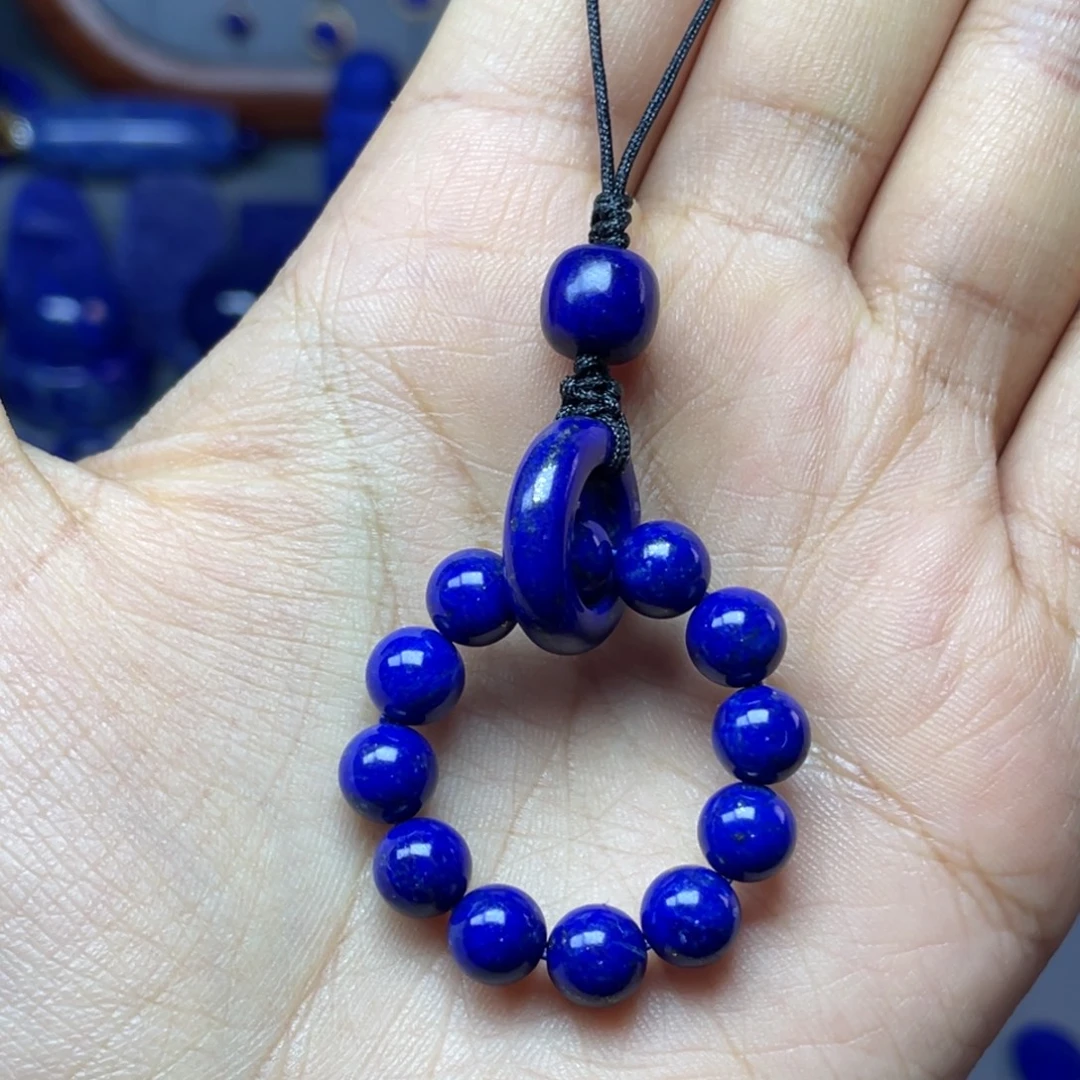 青金石未镶嵌7mm挂件配饰