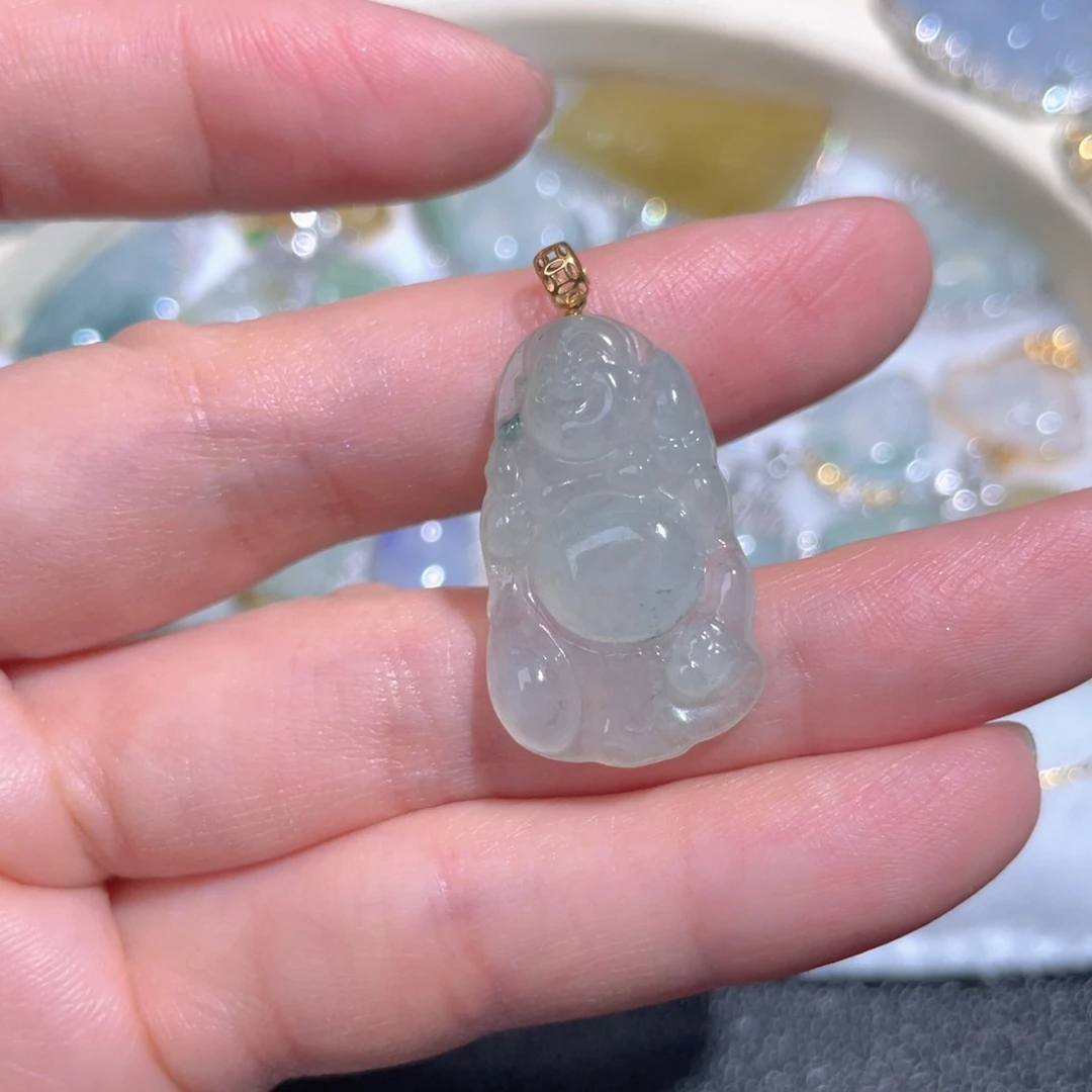 翡翠颈饰18K金镶嵌翡翠