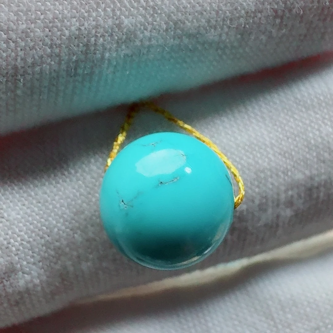 绿松石未镶嵌配饰高瓷蓝圆珠9.