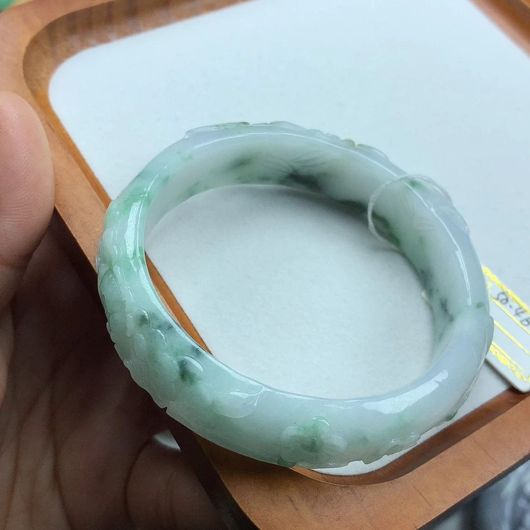 翡翠未镶嵌手镯天然翡翠56.8