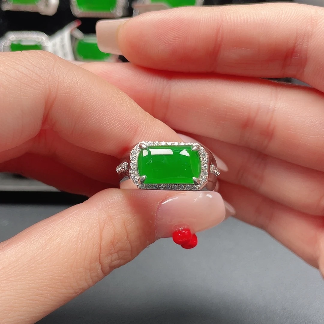 来***水翡翠银S925镶嵌戒指没有运费险3889