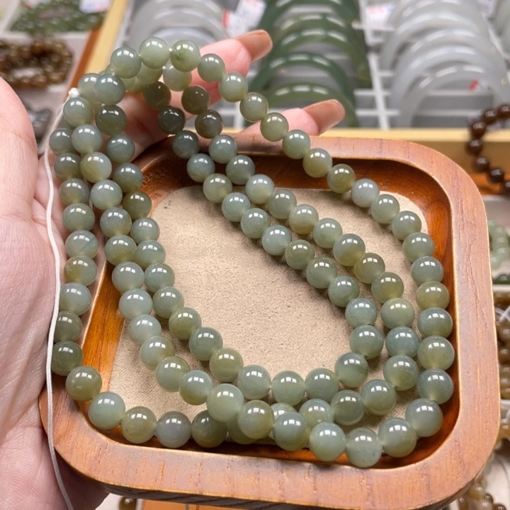 和田玉珠串8mm未镶嵌