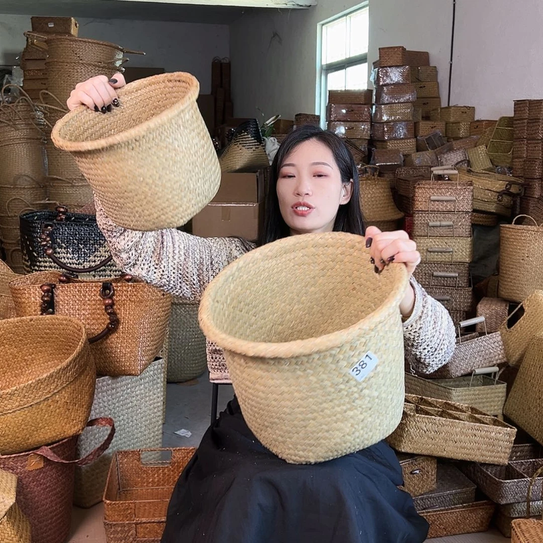 草编草编包/草编收纳盒带瑕疵