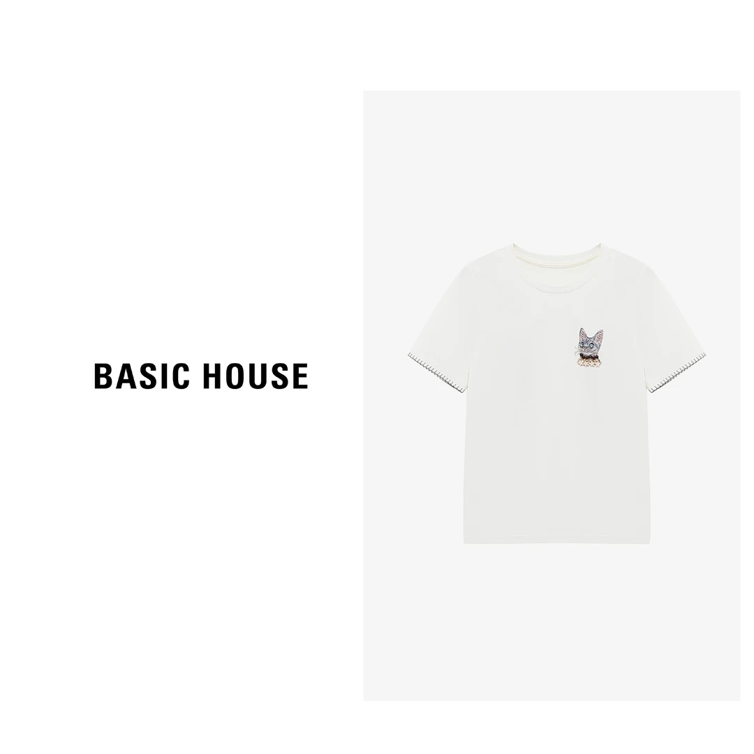 Basic House/百家好夏季休闲时尚百搭宽松T恤-B0625H5P982