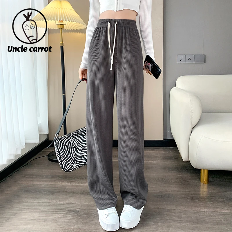 萝卜大叔春季新款奶芙针织抽绳小云朵裤312【HS】阔腿裤宽松百搭