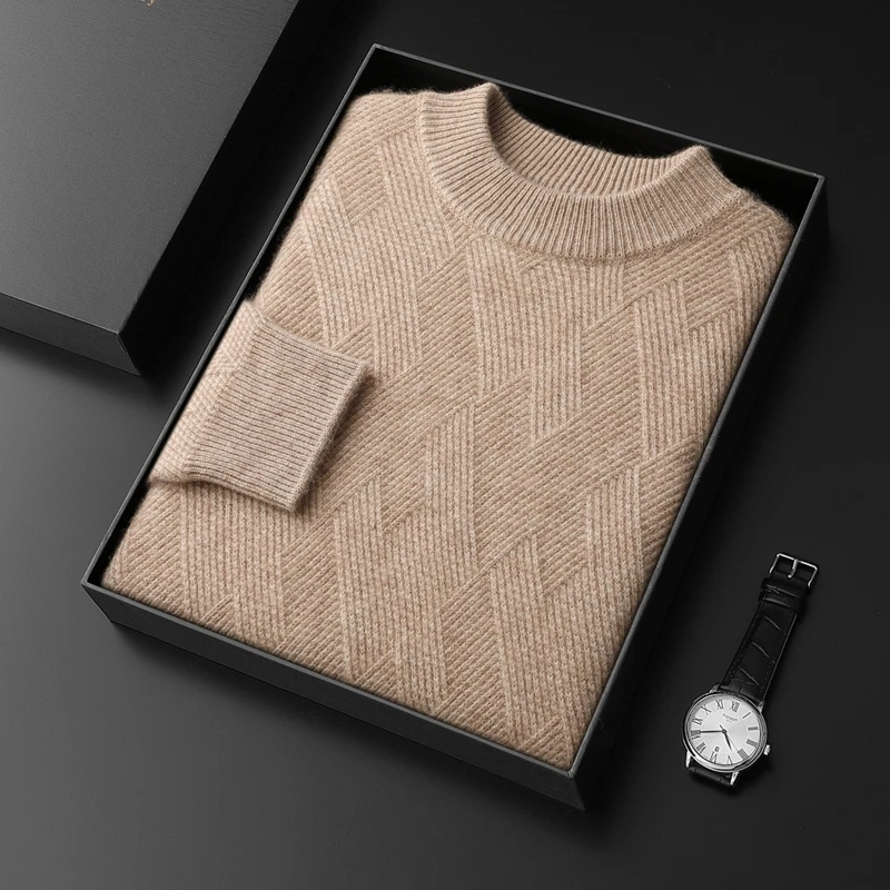 男【席编】半高领231羊绒衫