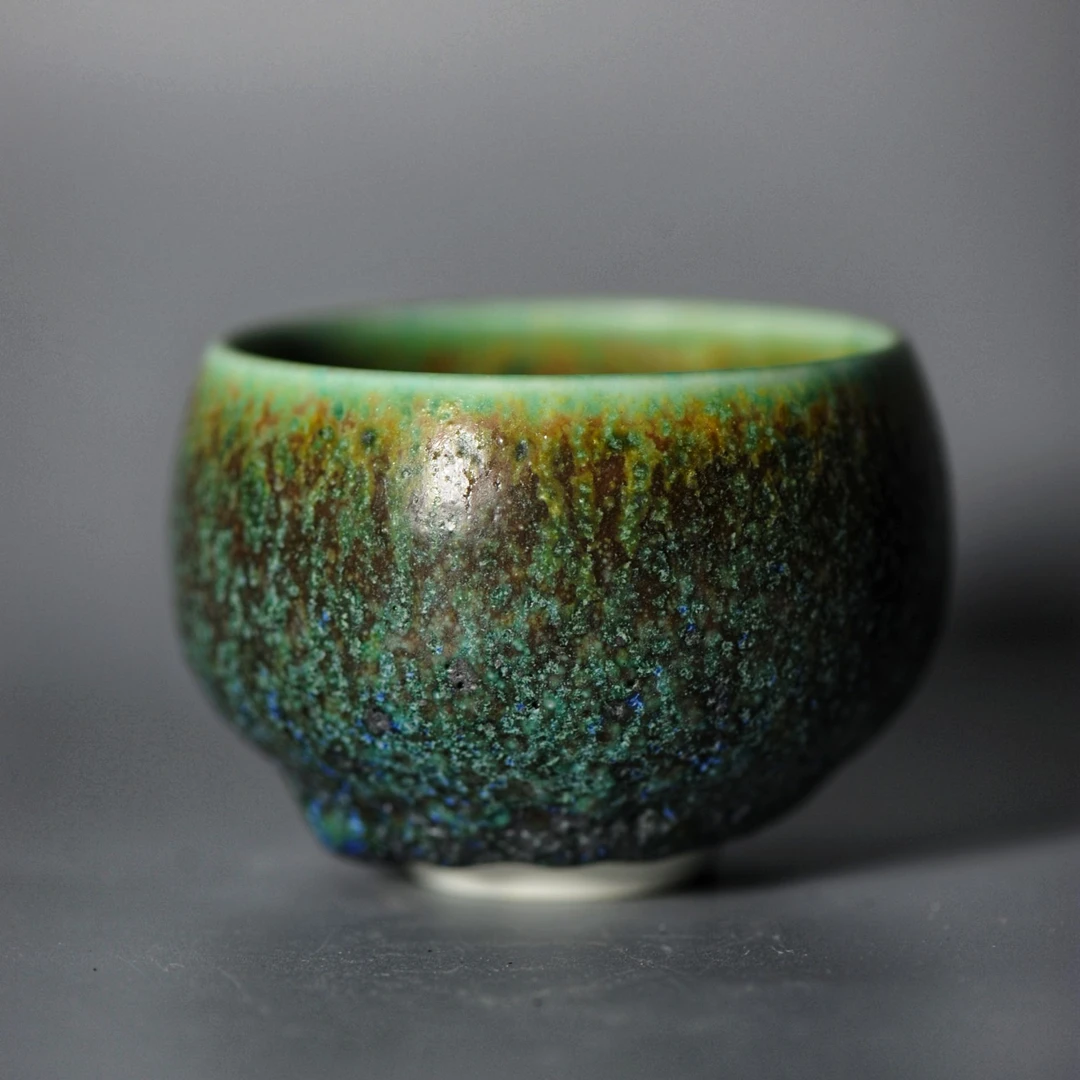 未名窑玉泥翠翎大圆融主人杯景德镇陶瓷茶杯男女士泡茶侘寂风茶器