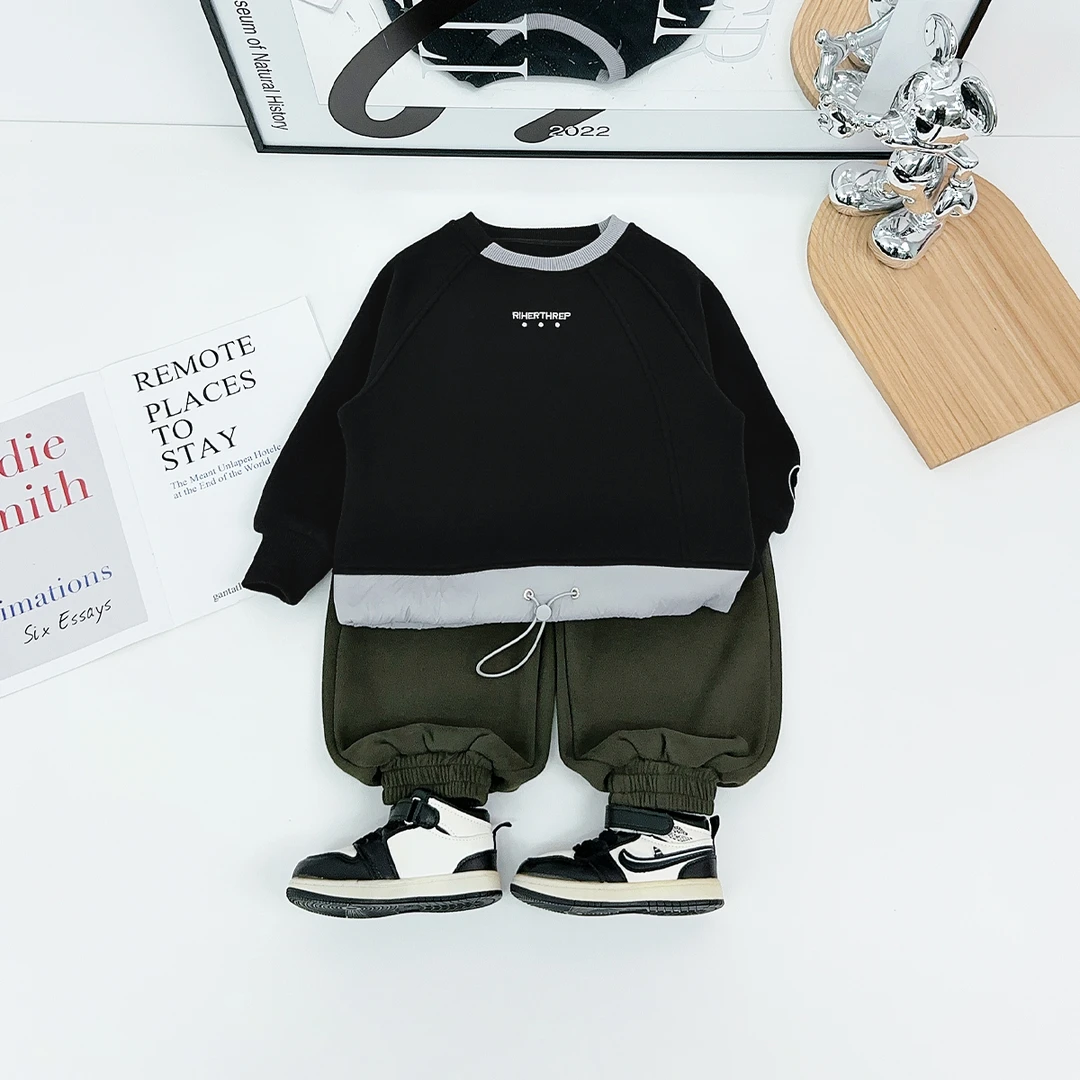 儿童卫衣加绒款长袖2025新款秋冬装男童 FB25332 悠悠童话童装