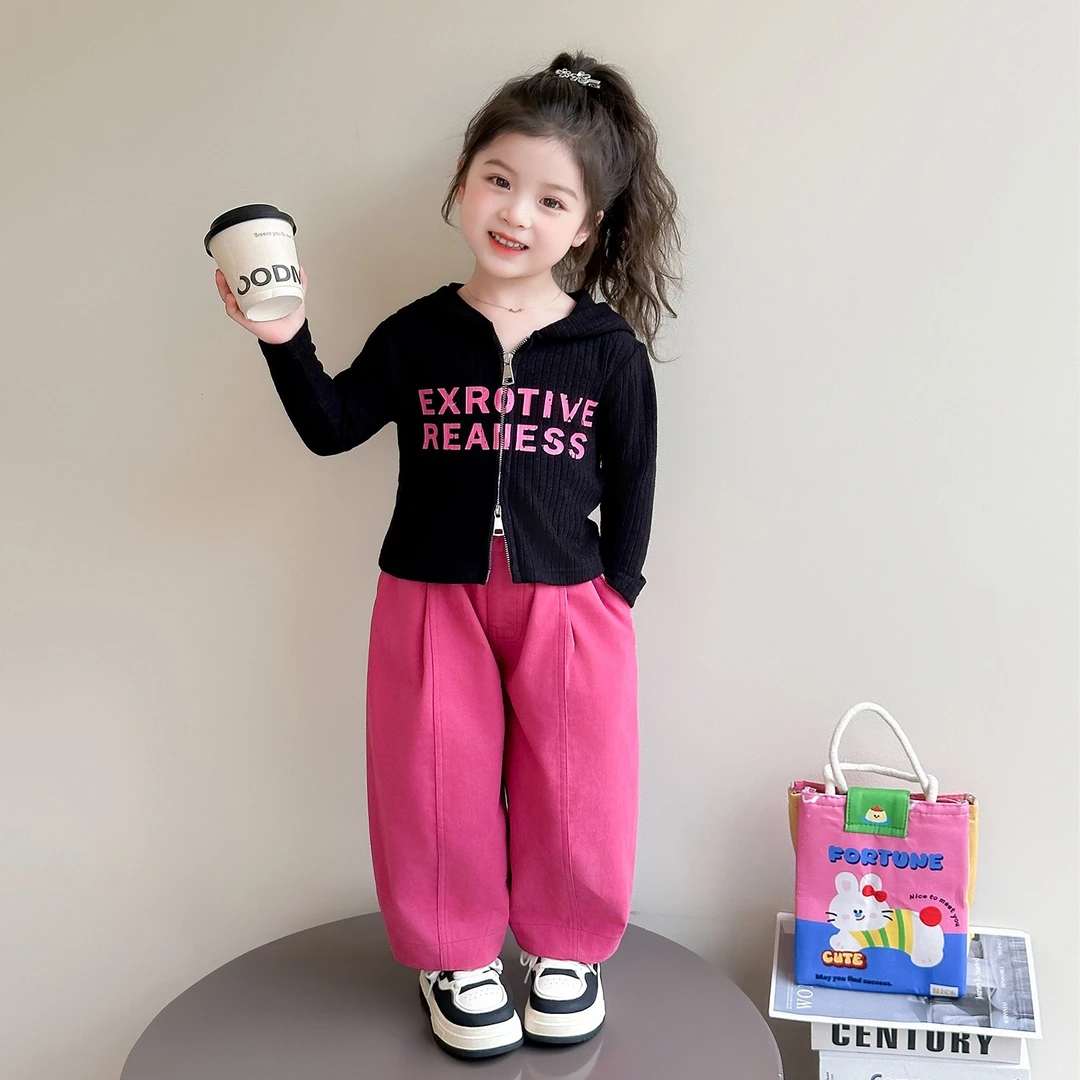 女童秋装套装2025新款4-6岁幼儿园潮款小童女宝春秋季洋气两件套