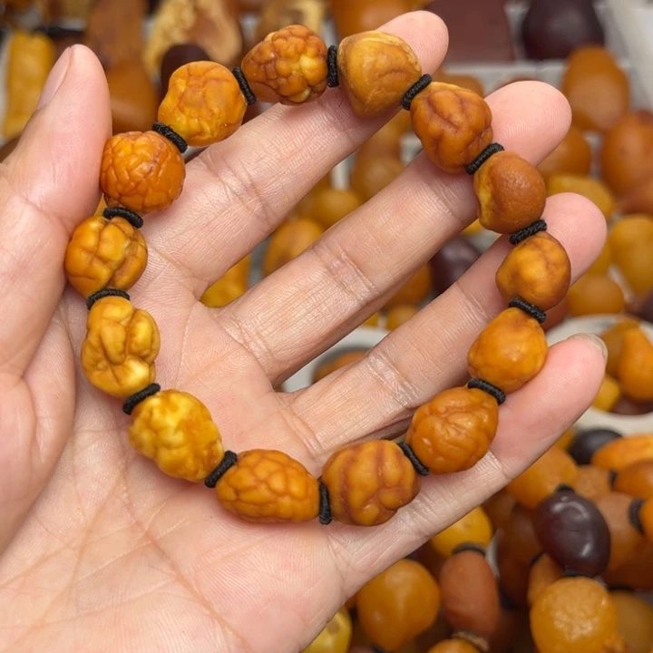 裸石琥珀未镶嵌天然蜜蜡手串