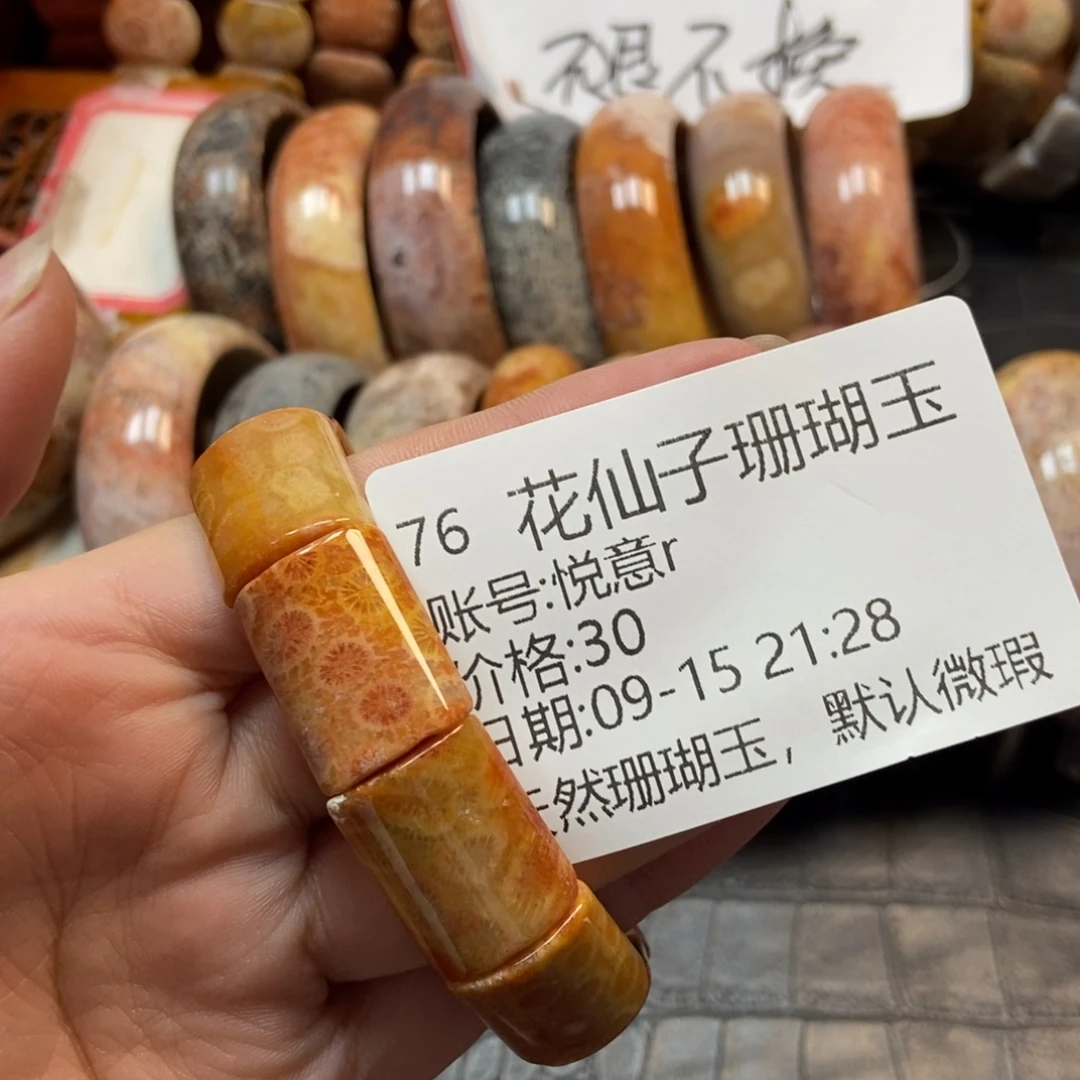 悦***r未镶嵌硅化珊瑚（珊瑚玉）珠宝半成品76
