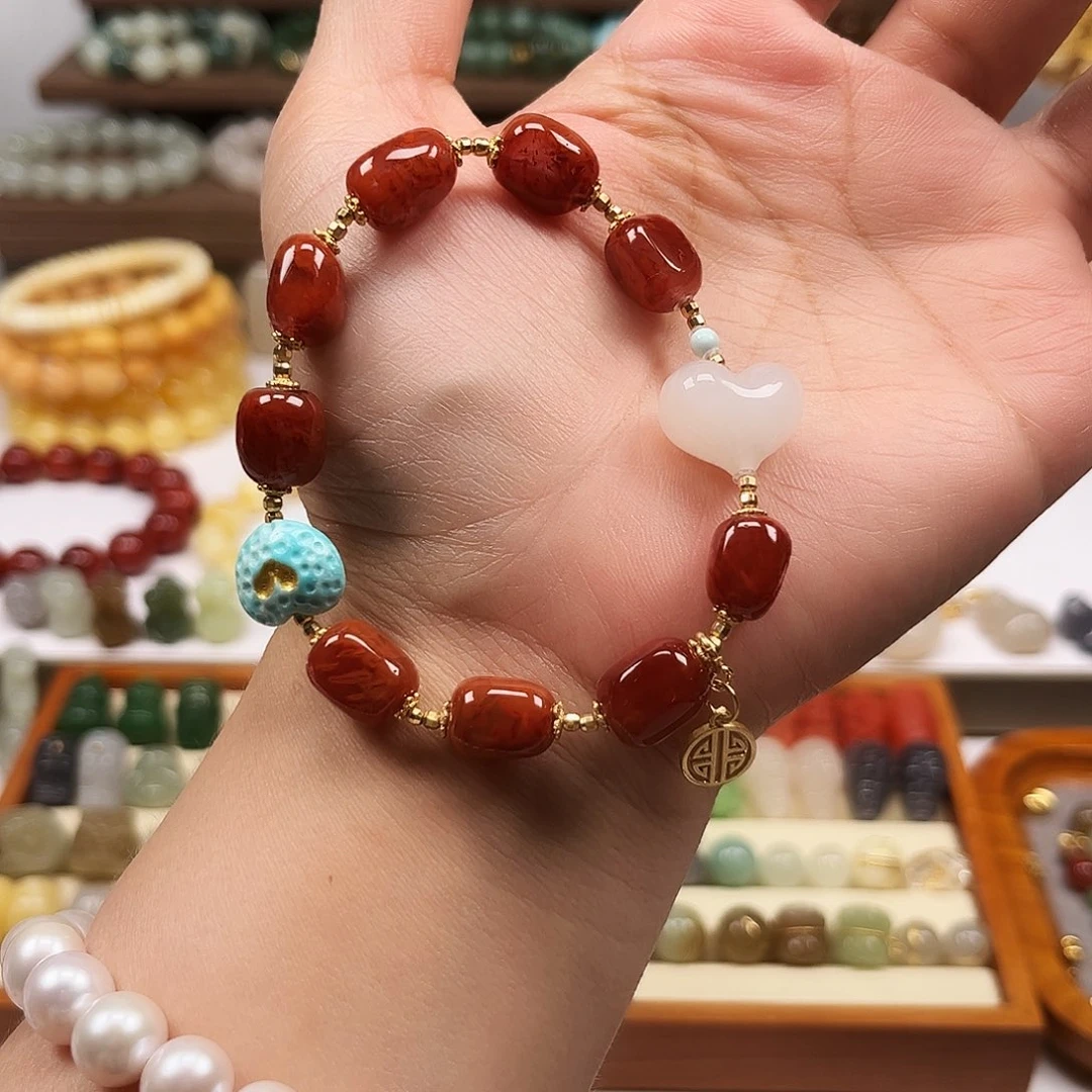 南红玛瑙1未镶嵌单圈手串