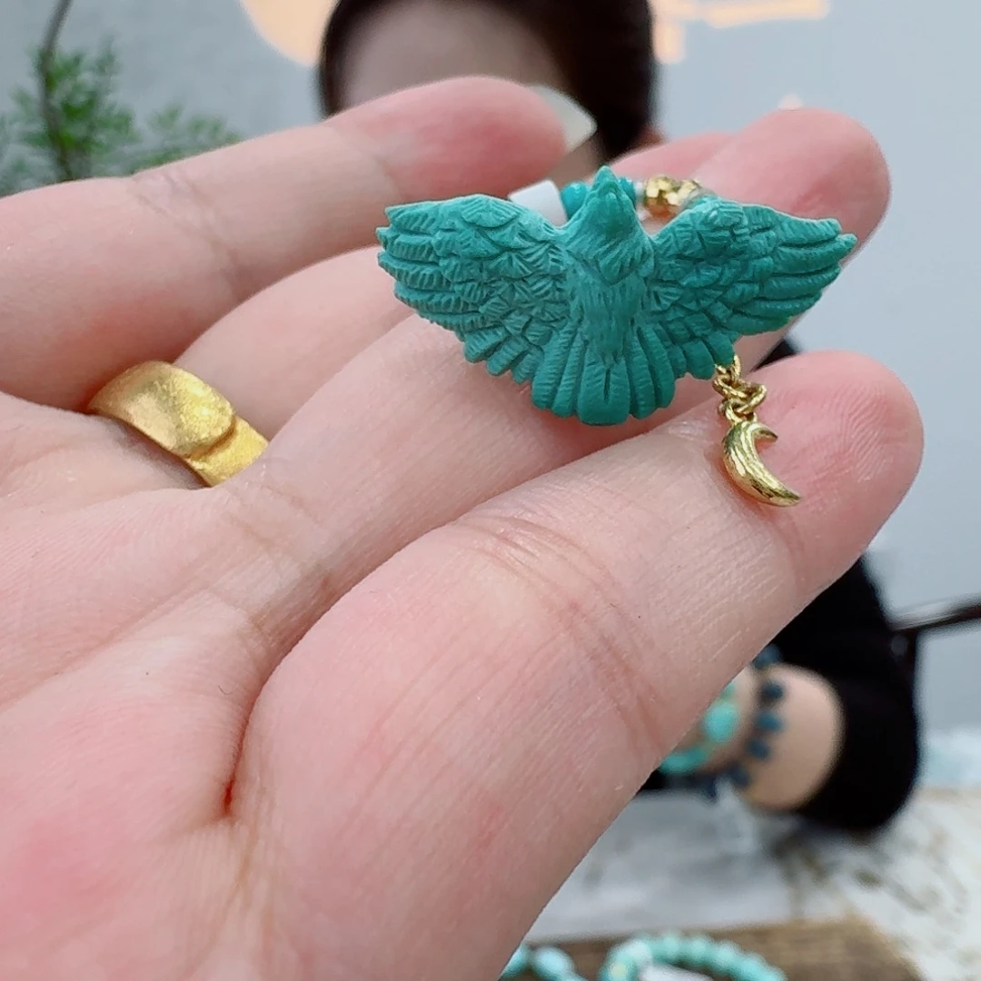 绿松石18K金镶嵌珠宝奇石