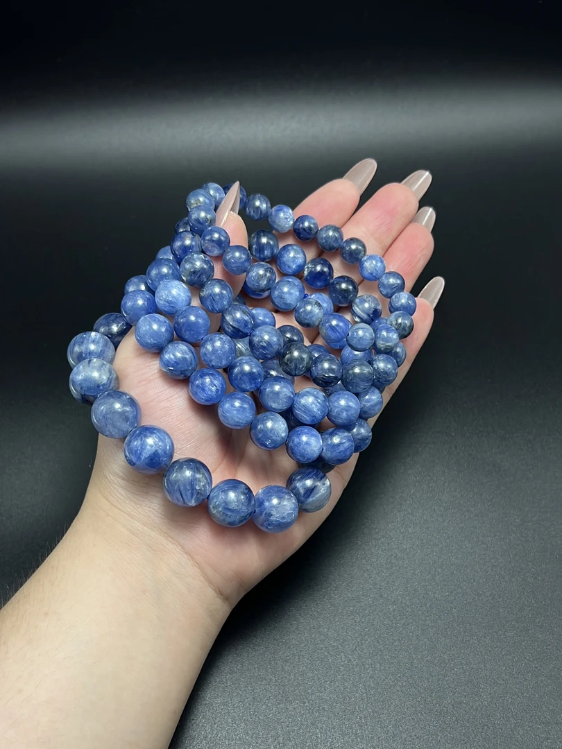 蓝晶石手链手串蓝色油画风牛仔蓝晶是（多样性发其一）