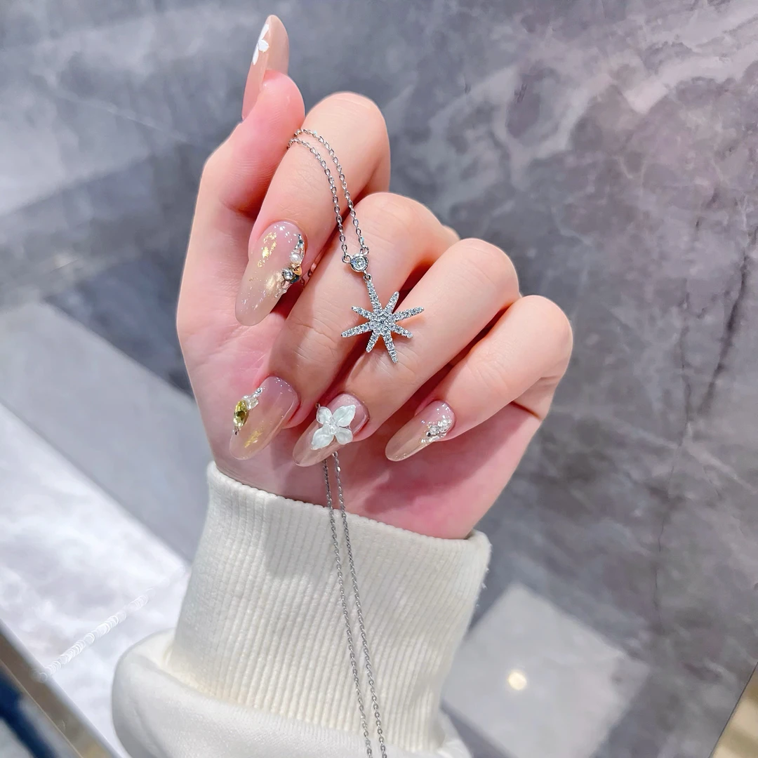pt950铂首饰 莫桑八芒星套链