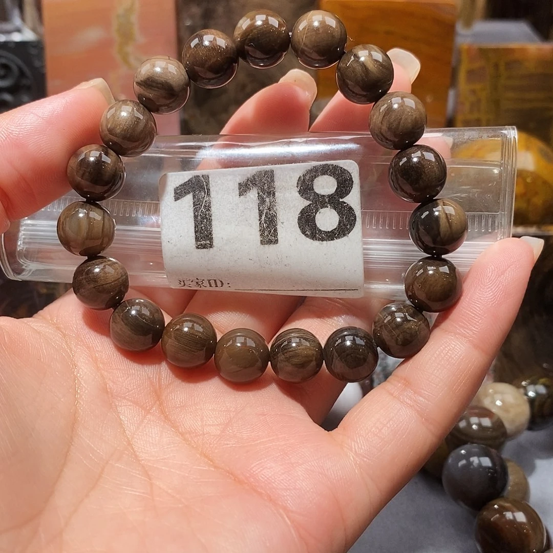 未镶嵌天然北票硅化玉手串卡10.9硅化玉