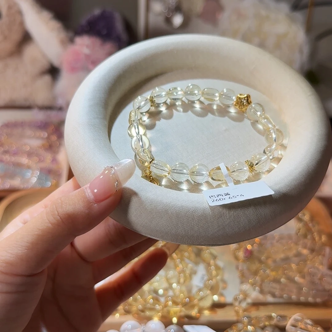 奶***r黄晶手链银S925镶嵌