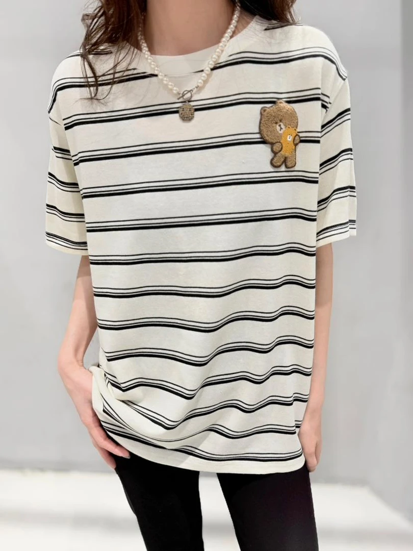 A. D. Khal 纸袋家 条纹布朗熊 180g经典爽滑棉前幅水洗A0506