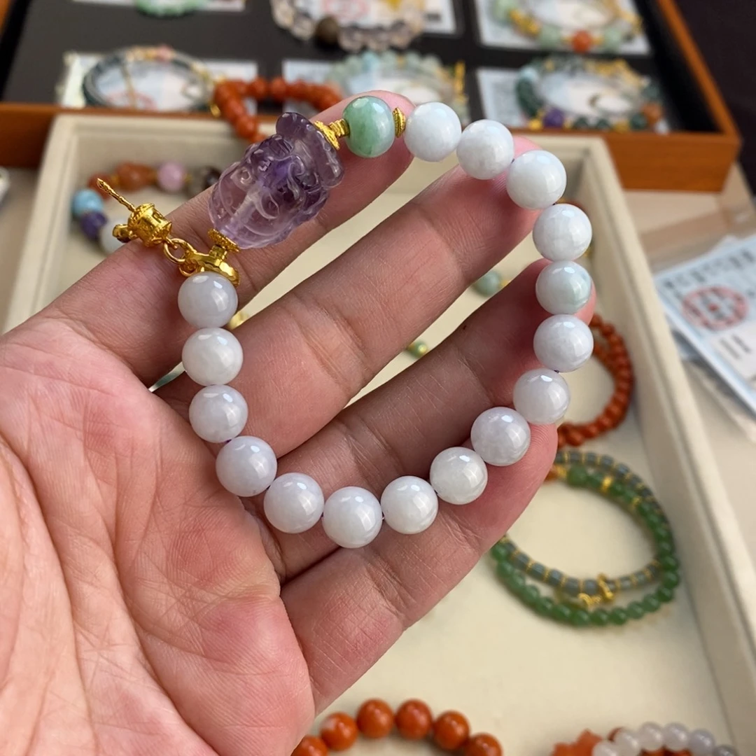 银S925镀金镶嵌手链南红玛瑙