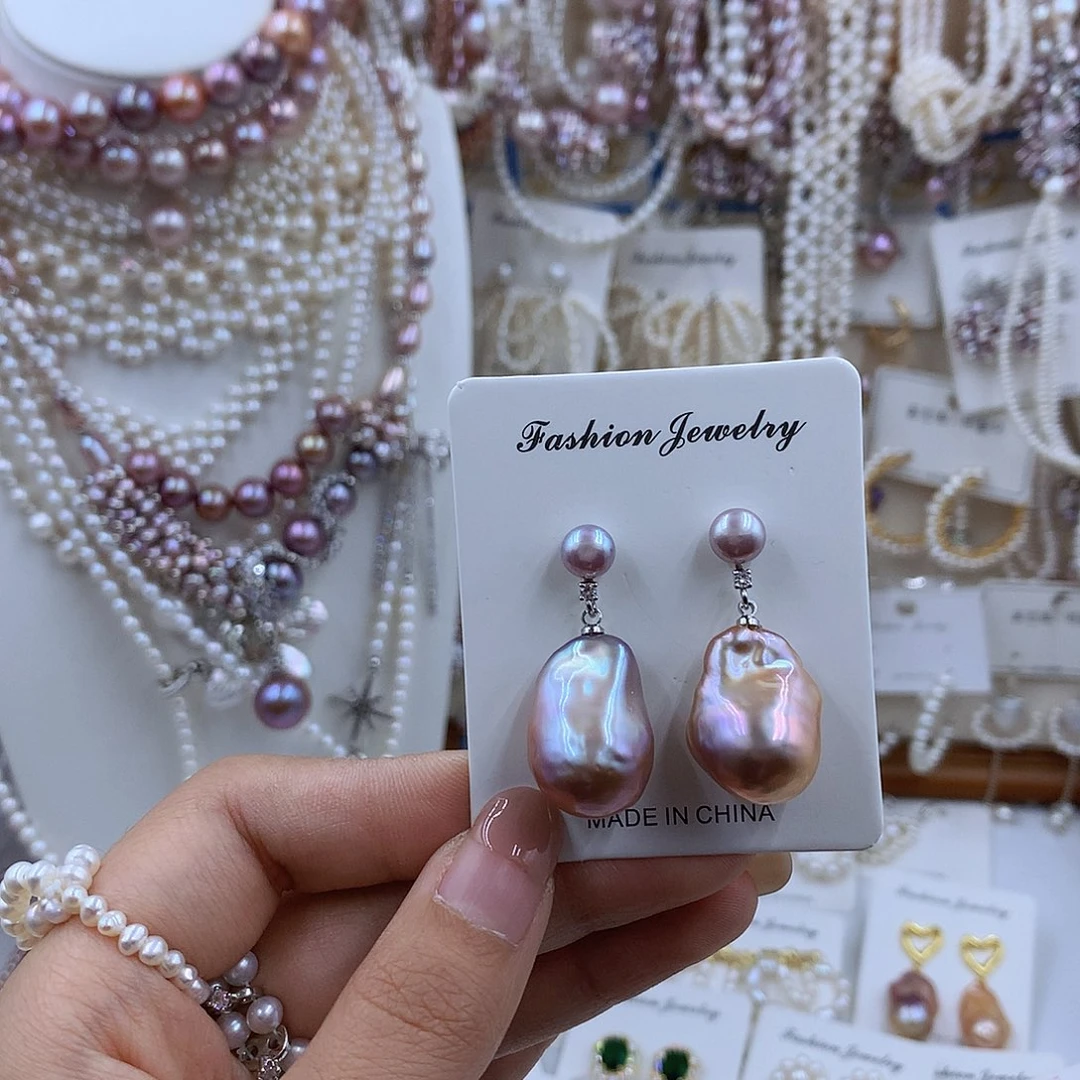 项链银S925镶嵌淡水珍珠