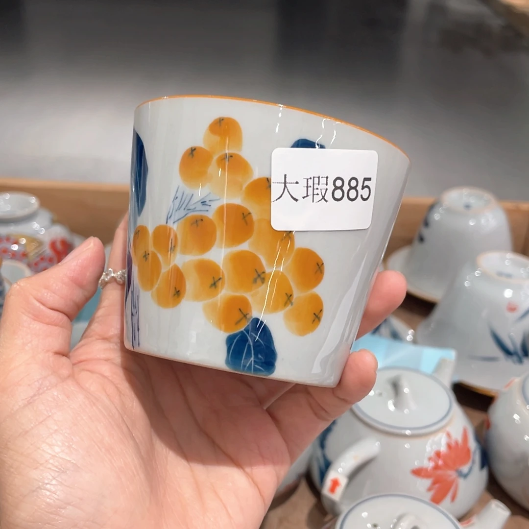 釉下手绘茶具微瑕