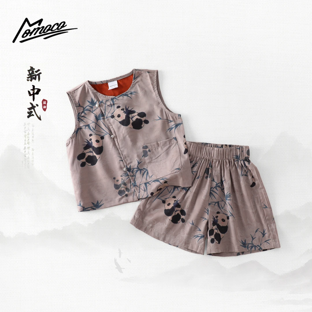 MOMOCO夏季男新中式熊猫百搭套装75230578085