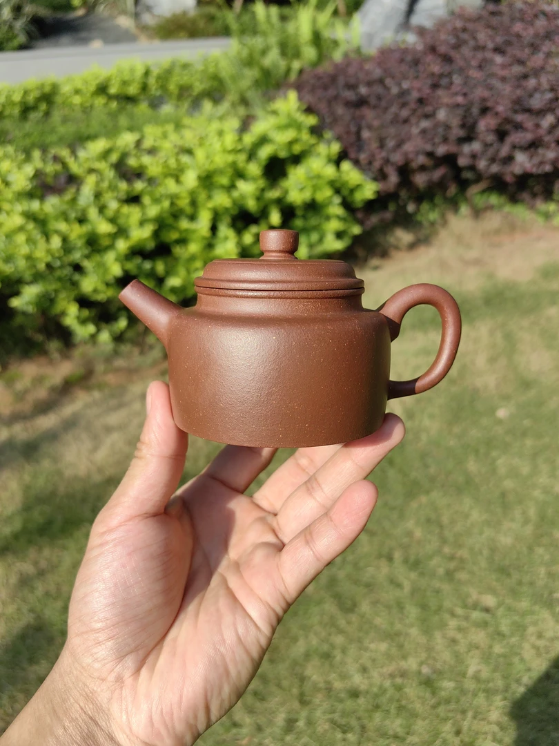 黄龙山原矿紫泥 德钟壶 半手工 泥料砂粒显 水色好 做工细致180cc
