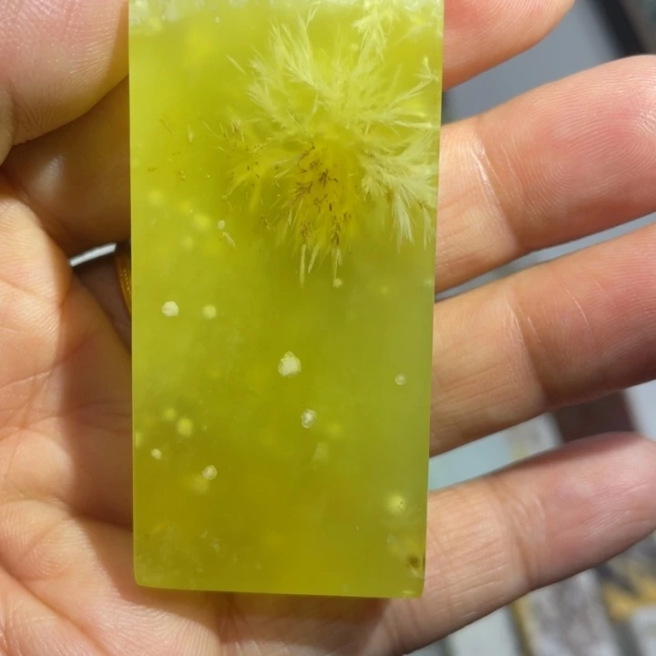 蛇纹石玉未镶嵌天然花玉平安无事牌