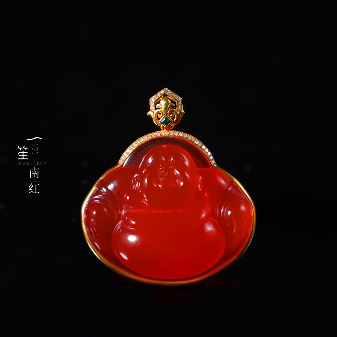 【一笙珠宝】收藏级原矿南红鸽血红佛公吊坠 YS23368