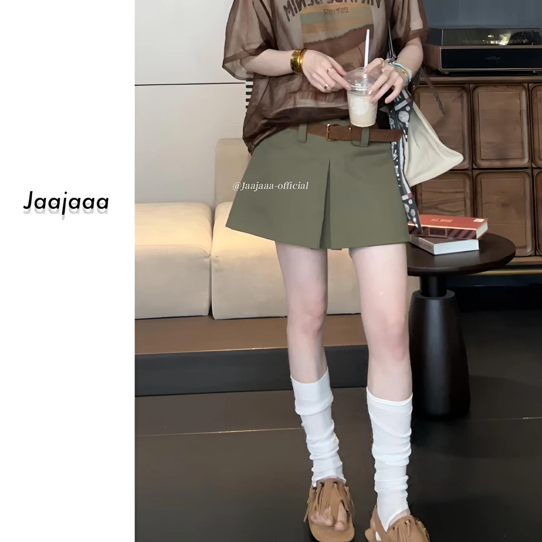 Jaajaaa林梢摇翠  夏季时尚薄款遮胯显高A形休闲百搭短裤/IHBF