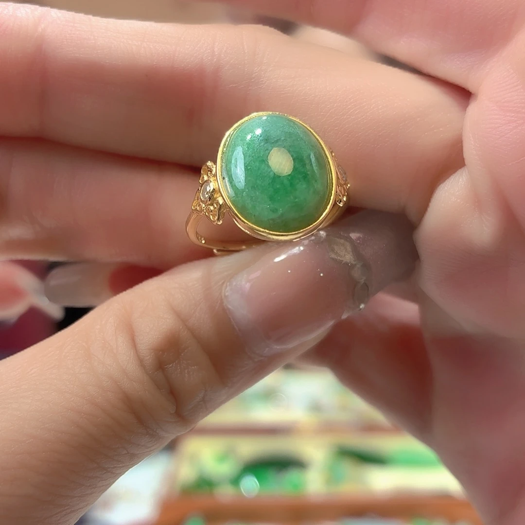 翡翠银S925镶嵌戒指翡翠