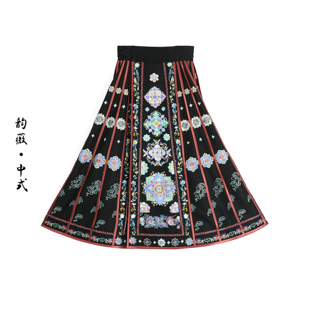 原创26片香云纱女士中国风传统国风中式重工刺绣满绣马面裙0307