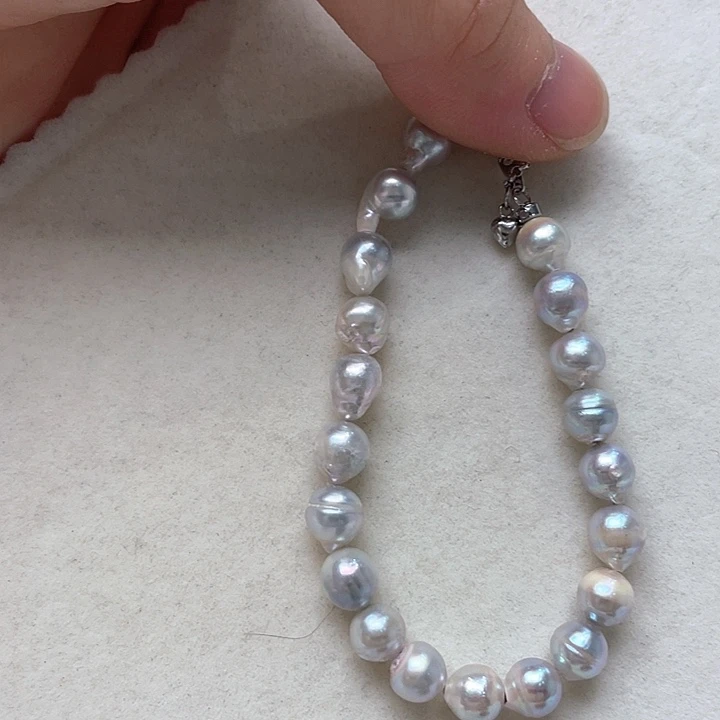银S925镶嵌海水珍珠手绳
