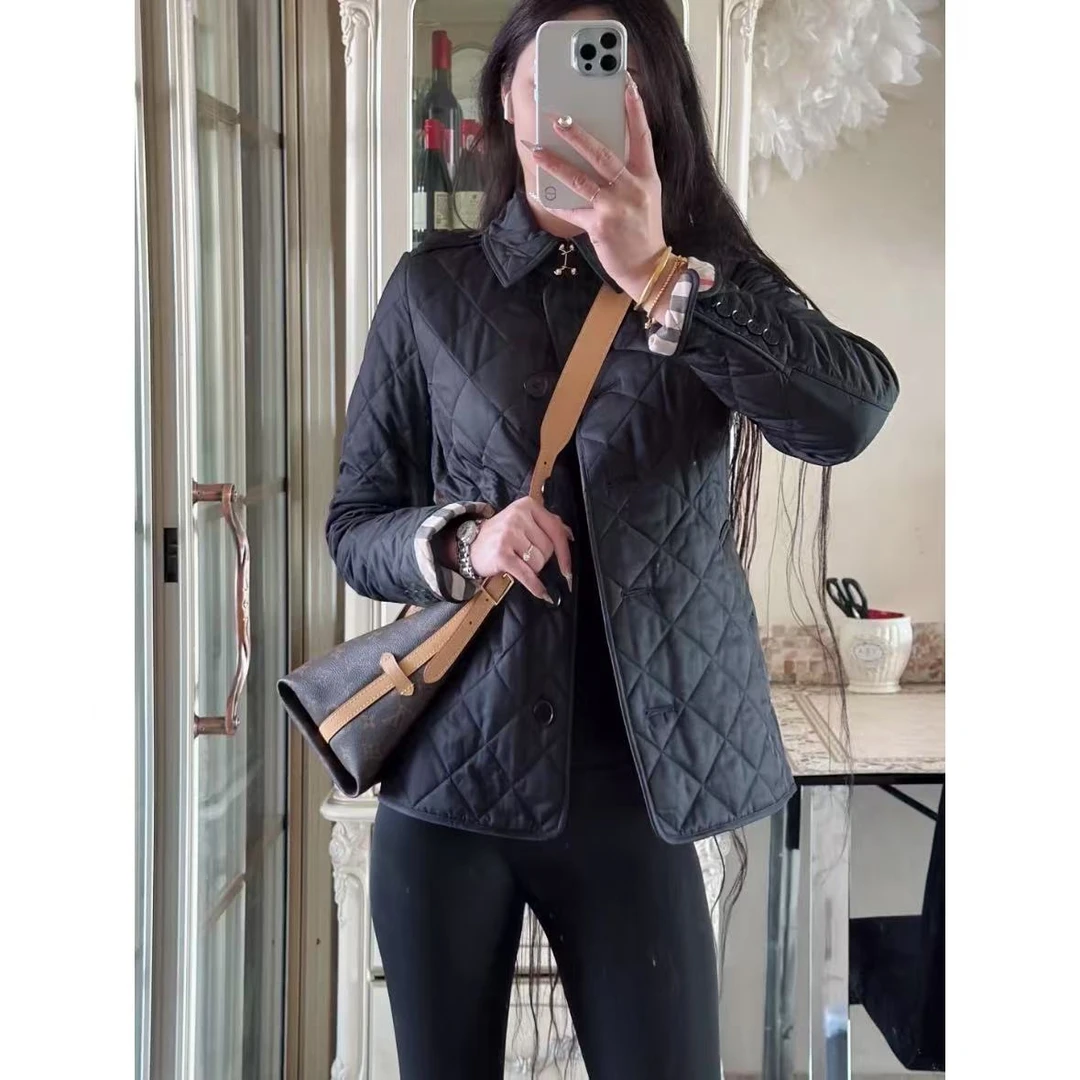 全新未使用 BURBERRY/博柏利 巴宝莉/GG/ 女士黑色大衣棉服  专柜