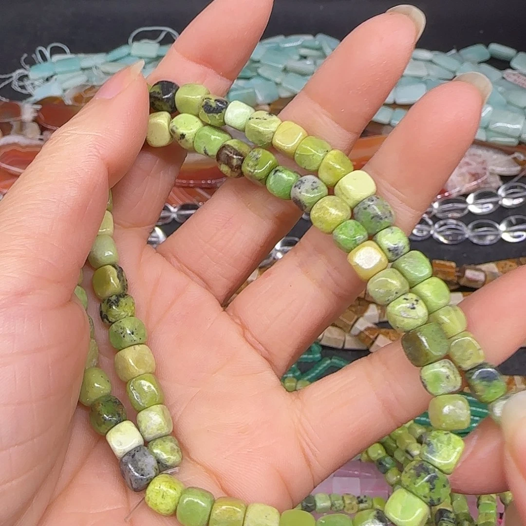 玛瑙/玉髓合金珠宝半成品绿澳宝5mm一条