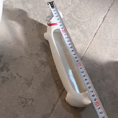 微瑕，不能明火，口径28厘米，小狗摆件