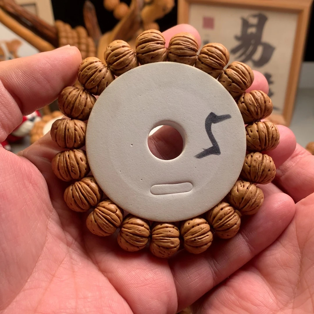 手串桃核【树王纽扣】1.6桃核手串