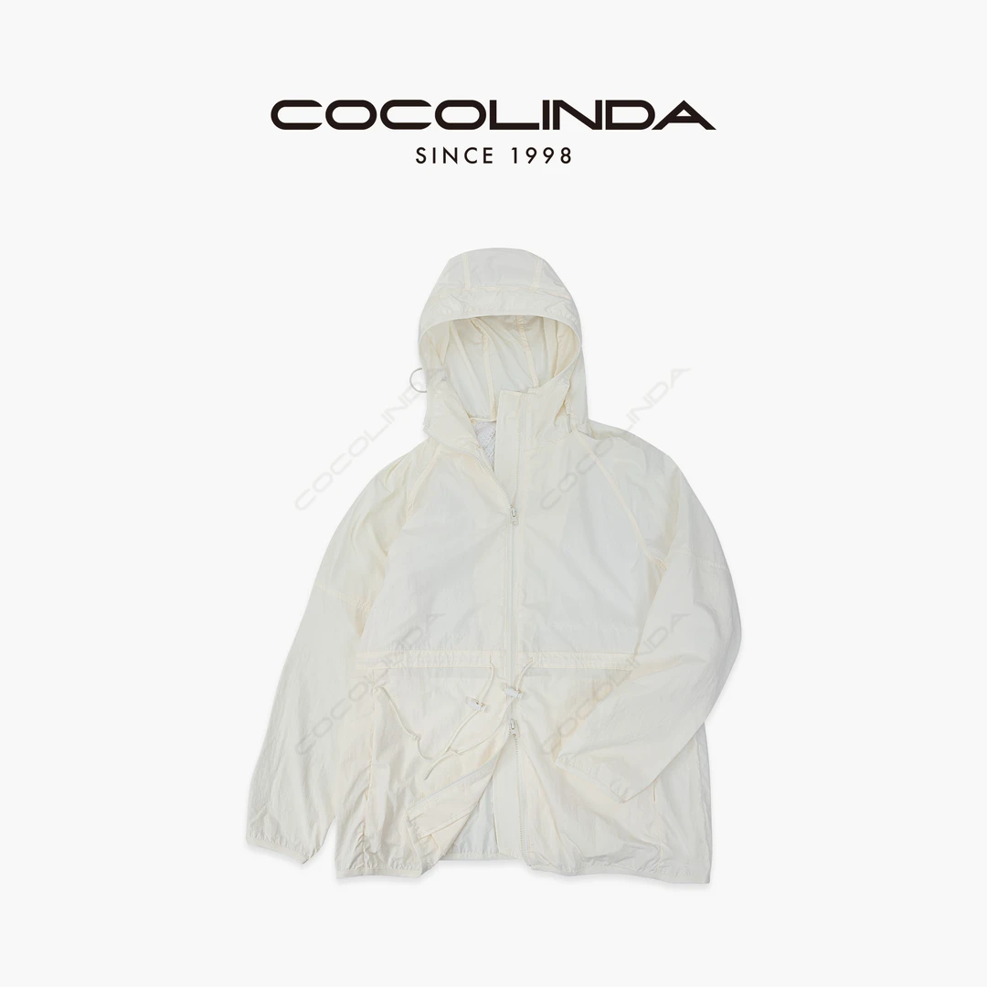 COCOLINDA | 休闲户外运动米白色连帽外套C5332