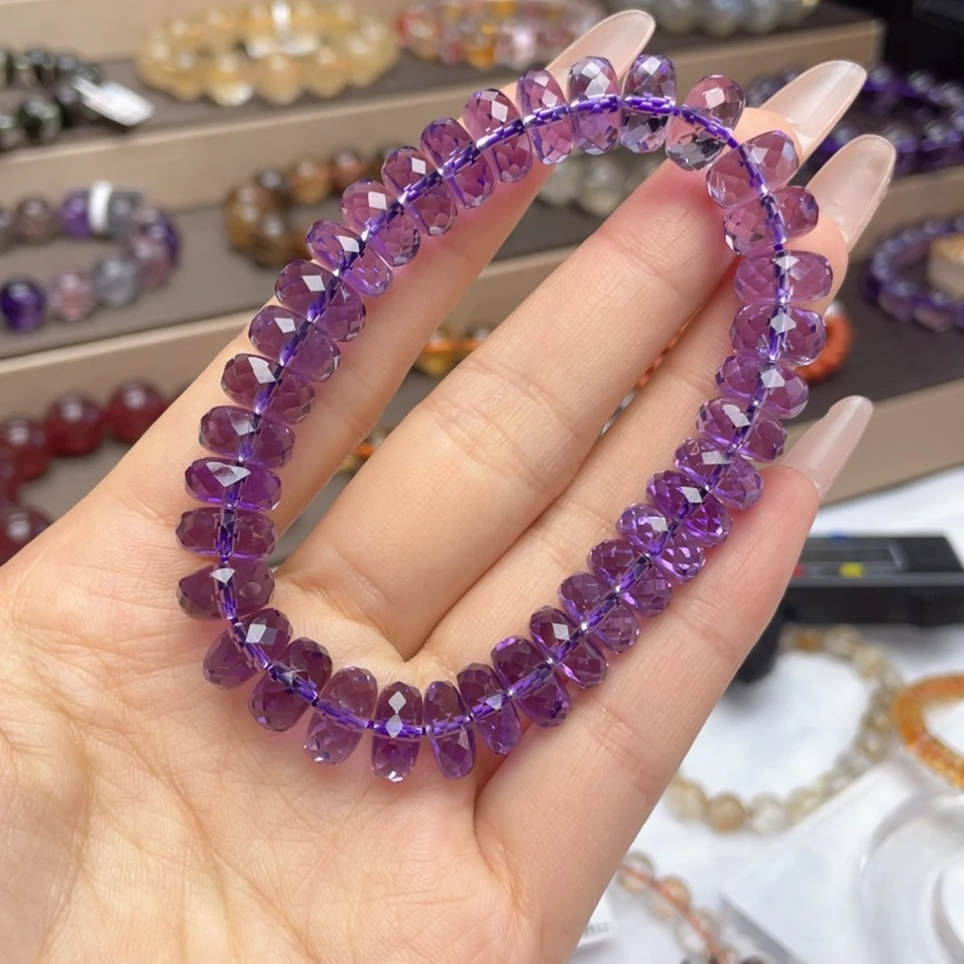 未镶嵌手链紫晶刻面11