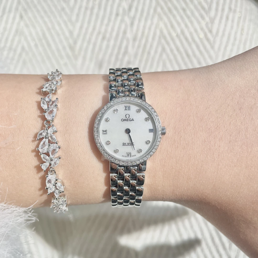 95新 Omega/欧米茄 蝶飞/石英/OM1250/原钢带