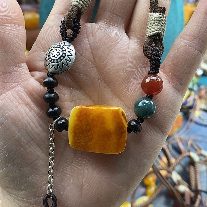 蜜蜡未镶嵌项链项链