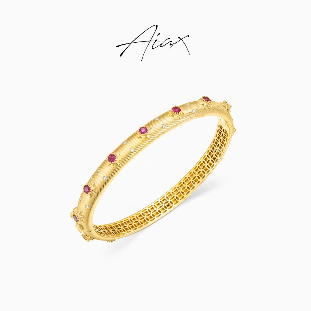 AIAX【玫瑰星芒】双十二小众高级轻奢风八芒星金色手镯TSS6786