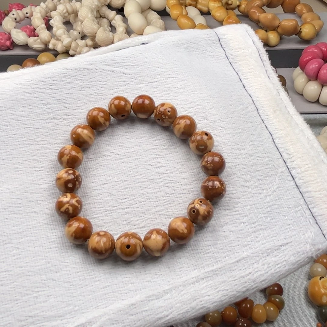 菩提根/象牙果吊坠花皮紫金鼠卡10圆珠手串一串