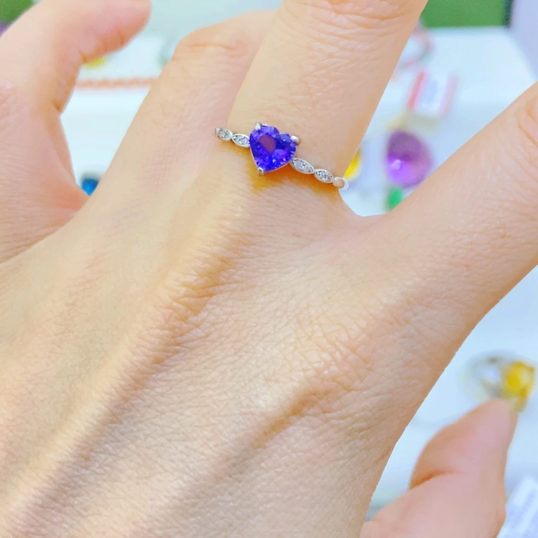 银S925镶嵌戒指坦桑石