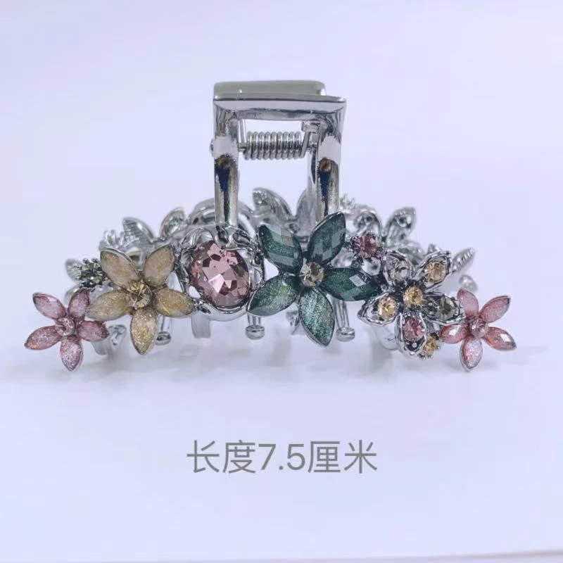 泛思琉璃花朵中抓夹女高级感精致碎发夹子半扎中号鲨鱼夹小众发饰